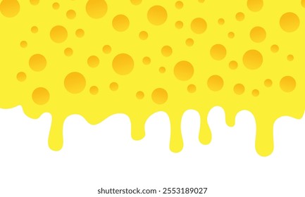 Flowing Melted cheese isolated on white background. Delicious cheese background