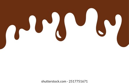 Flowing melted milk chocolate liquid cartoon vector illustration