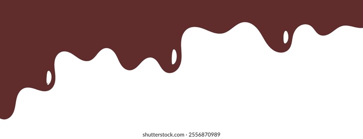 Flowing melted milk chocolate liquid cartoon vector illustration