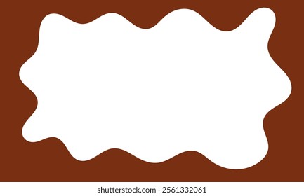 Flowing melted milk chocolate liquid cartoon vector illustration for banner or packaging design.