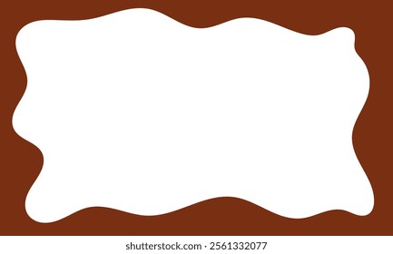 Flowing melted milk chocolate liquid cartoon vector illustration for banner or packaging design.