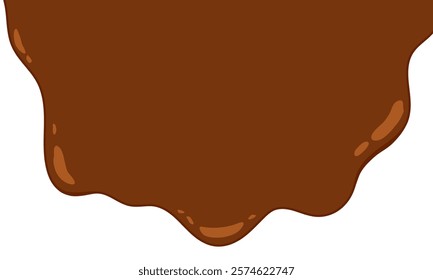 Flowing melted milk chocolate liquid cartoon vector illustration