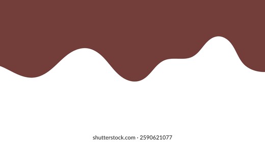 Flowing melted milk chocolate liquid cartoon vector illustration