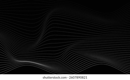 Flowing mesh of white particles forming a soft void in black