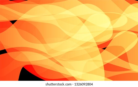 Flowing Minimal Background. Bright Neon Dynamic Design for Print, Cover, Poster. Gradient Shapes on Black Background.