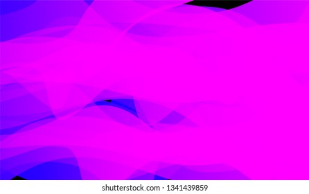 Flowing Minimal Background. Bright Neon Futuristic Design for Print, Brochure, Poster. Gradient Shapes on Black Background.