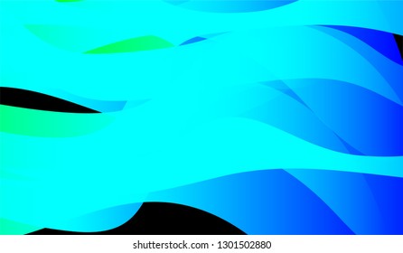 Flowing Minimal Background. Colorful Neon Futuristic Design for Print, Brochure, Placard. Gradient Shapes on Black Background.