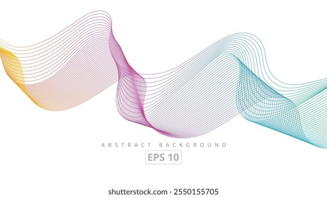 Flowing multicolored lines perfect for abstract backgrounds, website banners, and modern design elements for digital projects and branding materials.