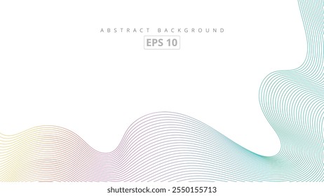 Flowing multicolored lines perfect for abstract backgrounds, website banners, and modern design elements for digital projects and branding materials.