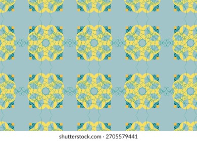 A flowing, muted green and yellow scroll pattern, suitable for calm eco-friendly packaging or organic textile designs.