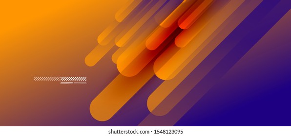 Flowing neon gradients geometric abstract background with straight lines and round tails. Fluid color pattern of color liquid gradient background for wallpaper, banner, background, card, landing page