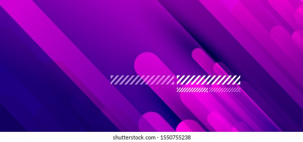 Flowing neon gradients geometric abstract background with straight lines and round tails. Fluid color pattern of color liquid gradient background for wallpaper, banner, background, card, landing page