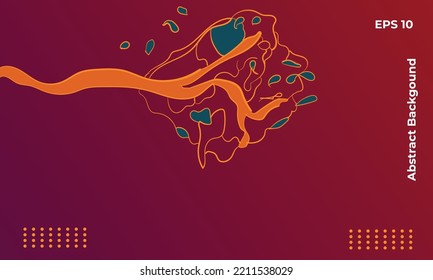 Flowing neon gradients geometric abstract background with straight lines and round tails. Fluid color pattern of color liquid gradient background for wallpaper, banner, background, card, landing page