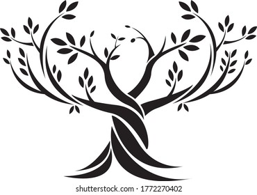 Silhouette de conception de l'olivier  