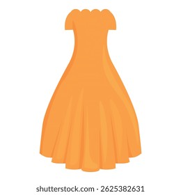 Flowing orange dress with a graceful and elegant design