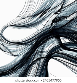 Flowing organic line art background with sweeping curved strokes like gusts of wind