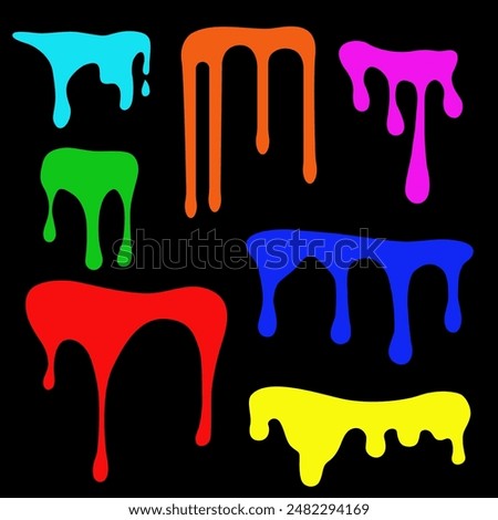 Flowing paint. Multicolored paint runs off. The best palette. Color mixing. EPS 10.