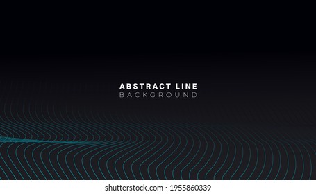 Flowing particles abstract wave line background, smooth curvy shape dots fluid