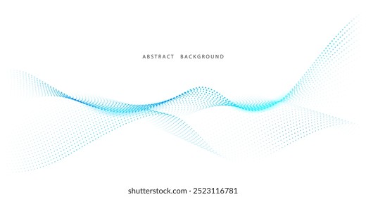 Flowing particles form waves, a gradient light pattern. modern technology background Vector illustration