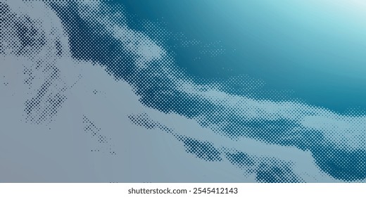 Flowing particles wave pattern, colorful spectrum colors gradient isolated on white background. Vector in concept of AI technology, science, music, modern.
