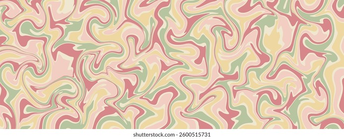 A flowing, pastel marble design with gentle swirls of pink, green, and yellow, evoking a fresh, springtime feel.