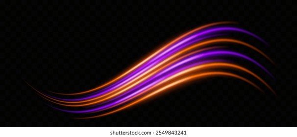 Fluxos de luz de néon rosa e azul com um movimento ondulado em um fundo escuro. Ideal para ficção científica, designs tecnológicos, temas futuristas ou visuais digitais dinâmicos.