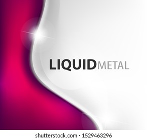Flowing red liquid metal background with bright color. Metallic design modern hi-tech modern futuristic illustration