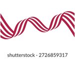 Flowing Red and White Stripes Abstract Design