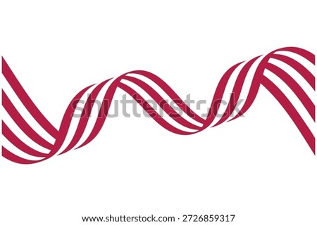 Flowing Red and White Stripes Abstract Design