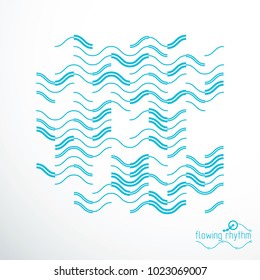 Flowing rhythm, abstract wave lines vector background for use in graphic and web design. 