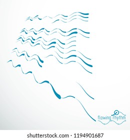 Flowing rhythm, abstract wave lines vector background for use in graphic and web design. 