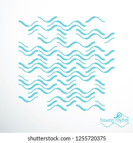 Flowing rhythm, abstract wave lines vector background for use in graphic and web design. 
