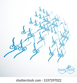 Flowing rhythm, abstract wave lines vector background for use in graphic and web design. 