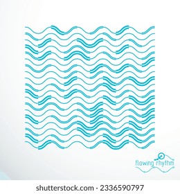 Flowing rhythm, abstract wave lines vector background for use in graphic and web design. 
