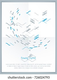 Flowing rhythm, abstract wave lines vector background for use as advertising poster or banner design.