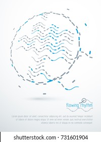 Flowing rhythm, abstract wave lines vector background for use as advertising poster or banner design.