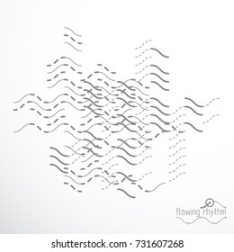 Flowing rhythm, abstract wave lines vector background for use in graphic and web design. 