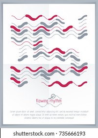 Flowing rhythm, abstract wave lines vector background for use as advertising poster or banner design.