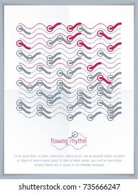 Flowing rhythm, abstract wave lines vector background for use as advertising poster or banner design.
