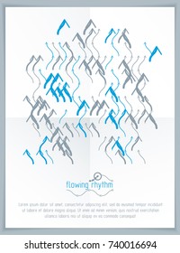 Flowing rhythm, abstract wave lines vector background for use as advertising poster or banner design.