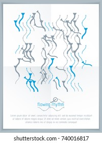 Flowing rhythm, abstract wave lines vector background for use as advertising poster or banner design.