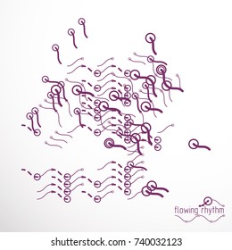 Flowing rhythm, abstract wave lines vector background for use in graphic and web design. 