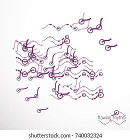 Flowing rhythm, abstract wave lines vector background for use in graphic and web design. 