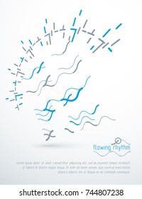 Flowing rhythm, abstract wave lines vector background for use as advertising poster or banner design.