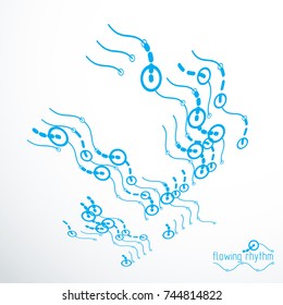 Flowing rhythm, abstract wave lines vector background for use in graphic and web design. 