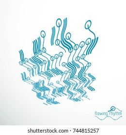 Flowing rhythm, abstract wave lines vector background for use in graphic and web design. 