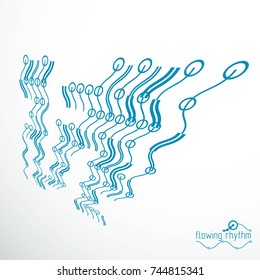 Flowing rhythm, abstract wave lines vector background for use in graphic and web design. 