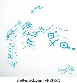 Flowing rhythm, abstract wave lines vector background for use in graphic and web design. 