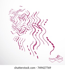 Flowing rhythm, abstract wave lines vector background for use in graphic and web design. 