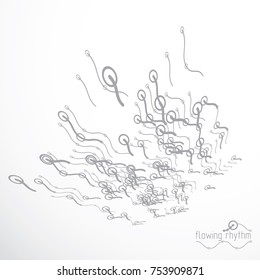 Flowing rhythm, abstract wave lines vector background for use in graphic and web design. 